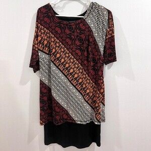 Covington double layer multi pattern dress size small